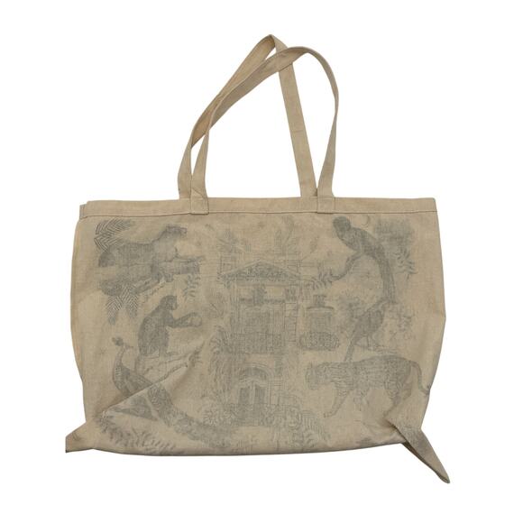 Sezane Printed Navy Blue Paraiso Tote Bag - Picture 4 of 5